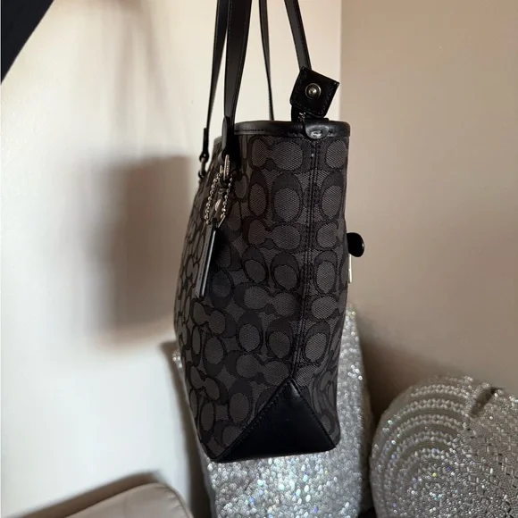 Coach Charcoal and Black Signature Tote - Picture 5 of 10